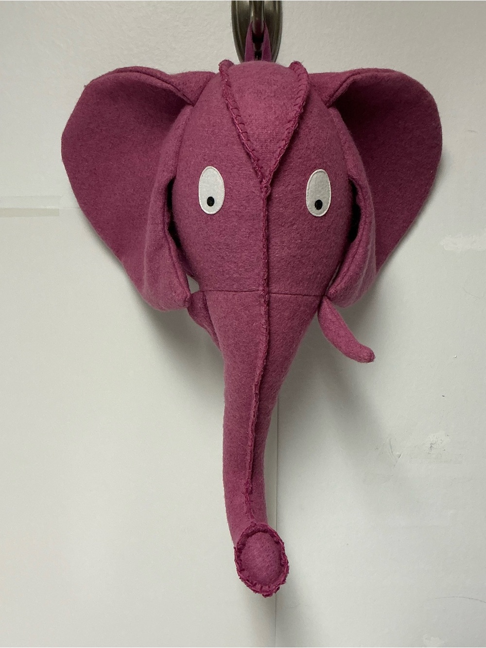 Elephant Head Stuffed Wool Felt Wall Hanging Nursery Decor